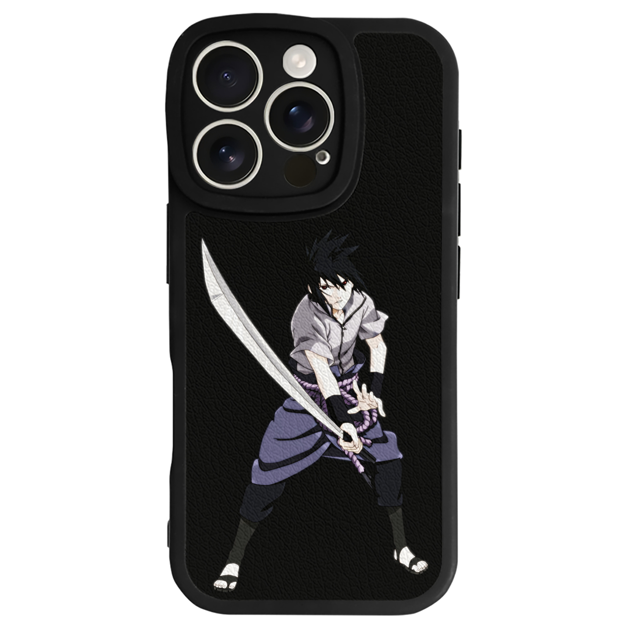 （画像用） NARUTO -ナルト- うちは サスケ Uchiha Sasuke 【iPhone 16シリーズ対応】シリコンスマホケース（レザー調） 材質：シリコン
